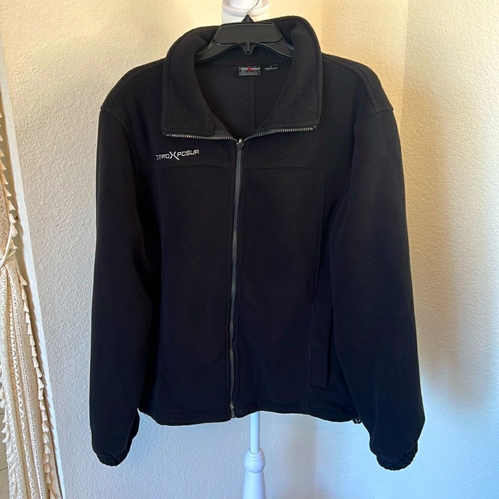 Men's ZeroXposur Black Zipper Front Long Sleeve Jacket ~ Size Large - Picture 1 of 8